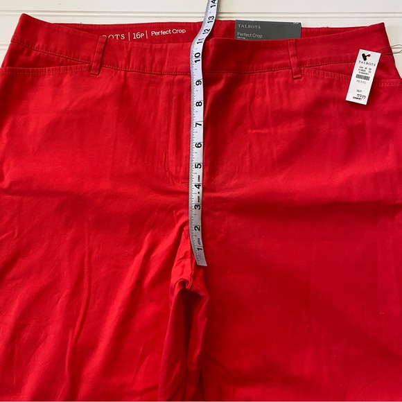 NWT Talbots Perfect Crop Slim-Leg Red Pants Women’s Size 16P - Picture 8 of 12